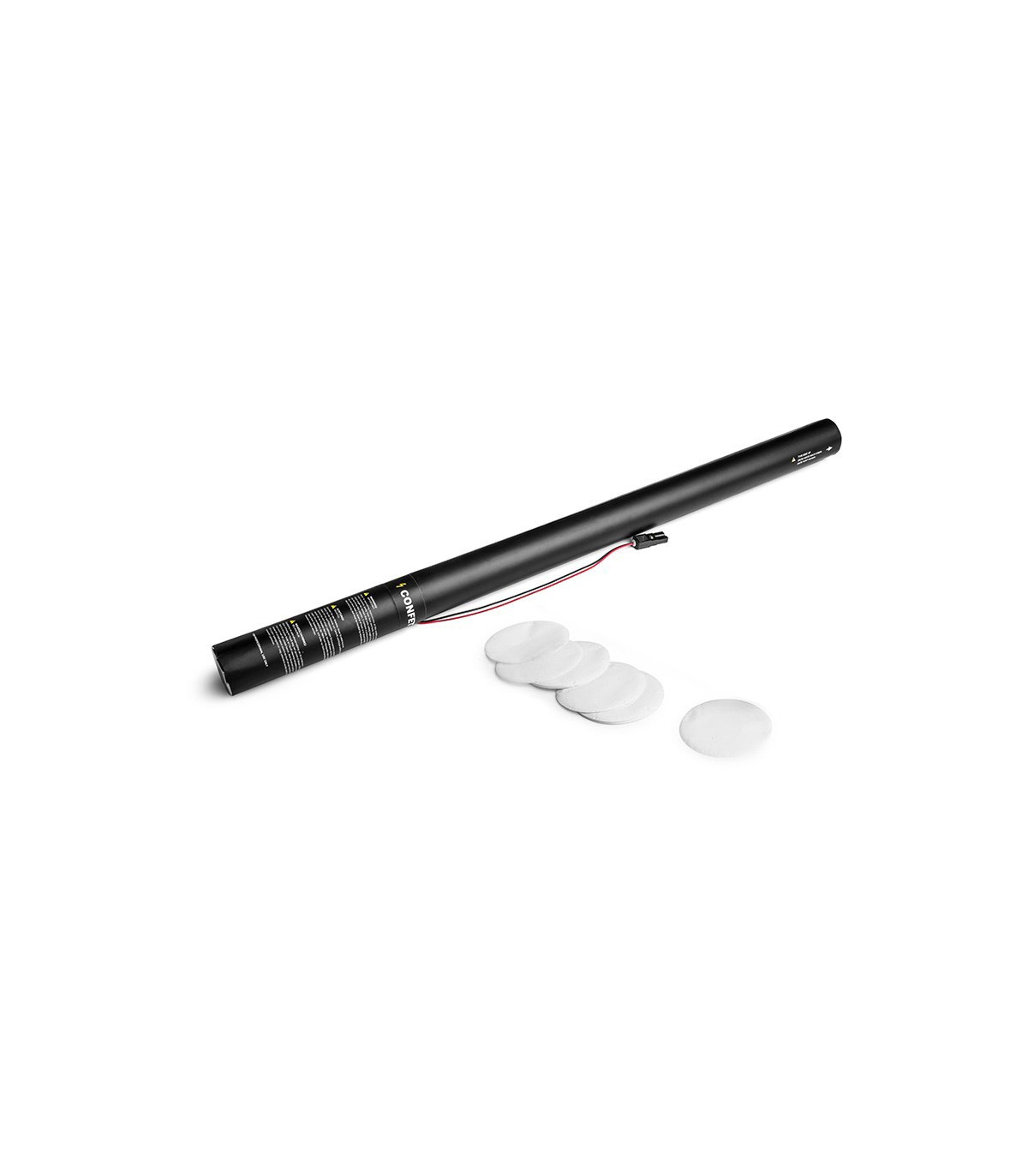 Cartuchos eléctricos 80 cm confeti circulos blancos