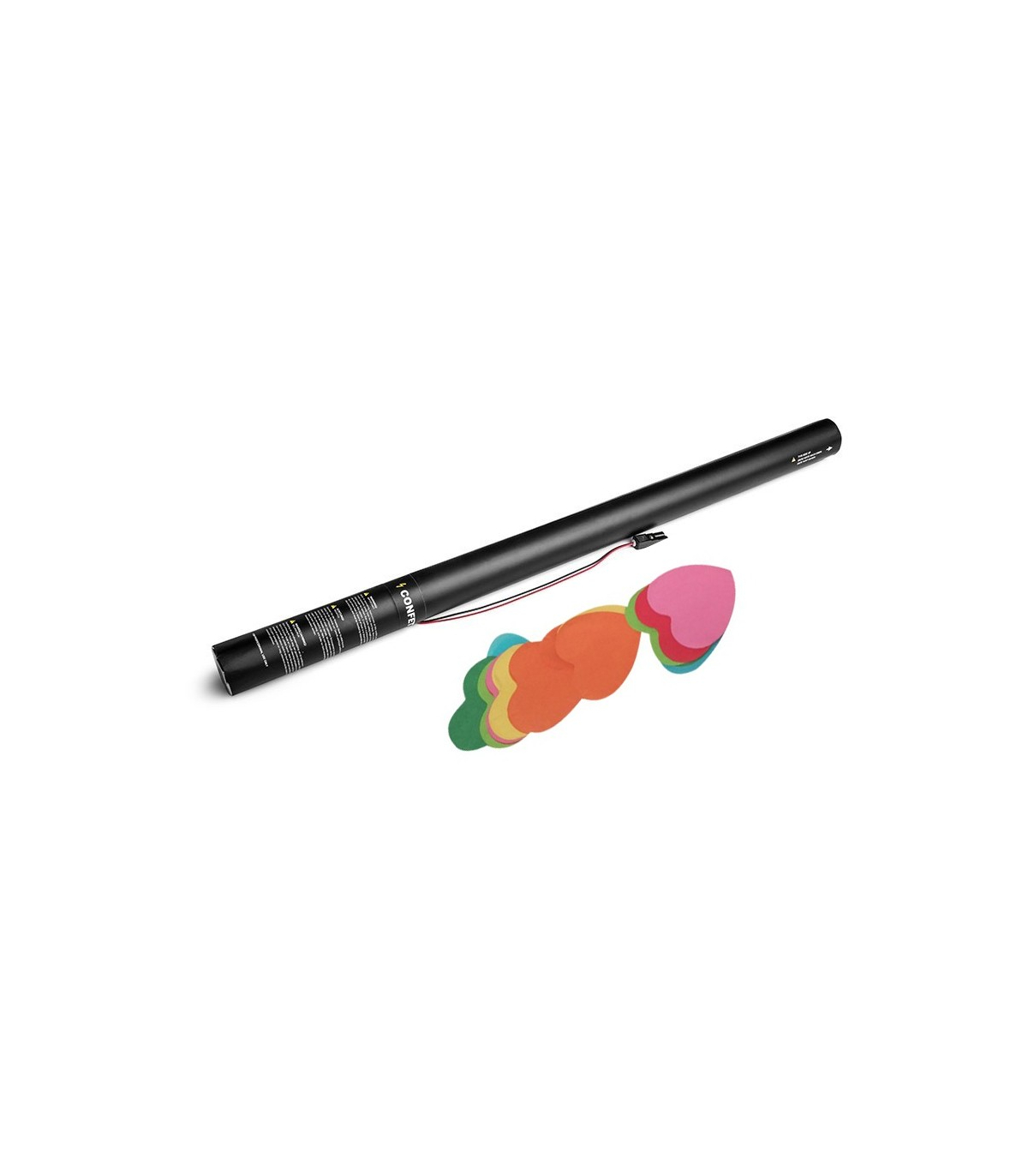 Cartuchos eléctricos 80 cm confeti corazones rojos