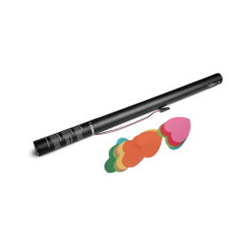 Cartuchos eléctricos 80 cm confeti corazones rojos