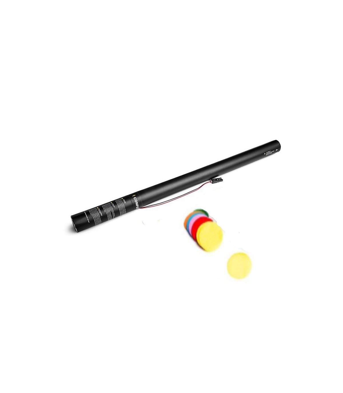 Cartuchos eléctricos 80 cm confeti circulos blancos