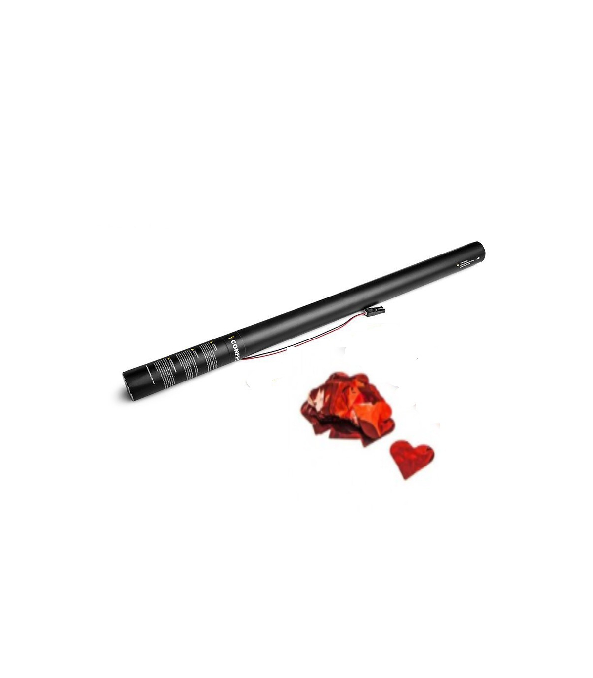 Cartucho Eléctrico 80 Cms Confeti Corazones Rojos Metal