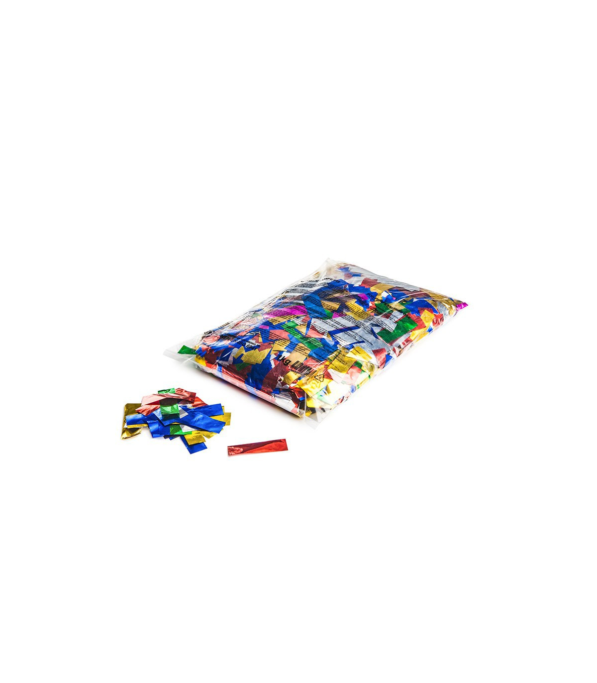 Confeti metalizado rectangular multicolor