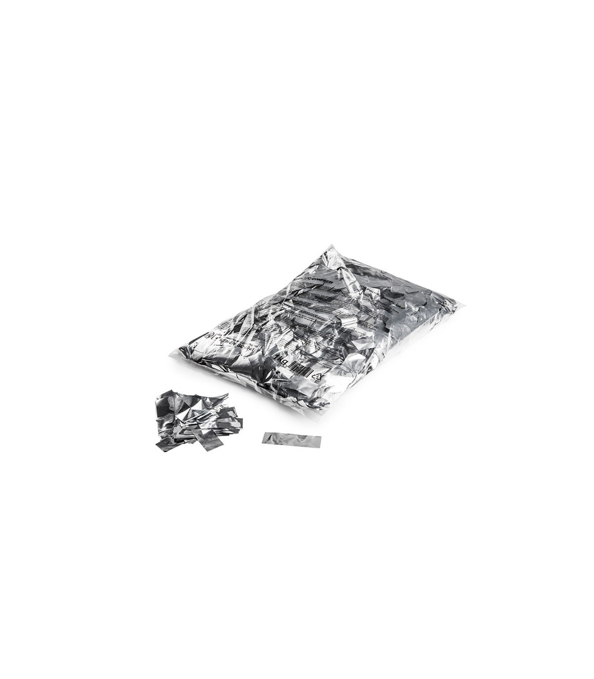 Confeti metalizado rectangular plata