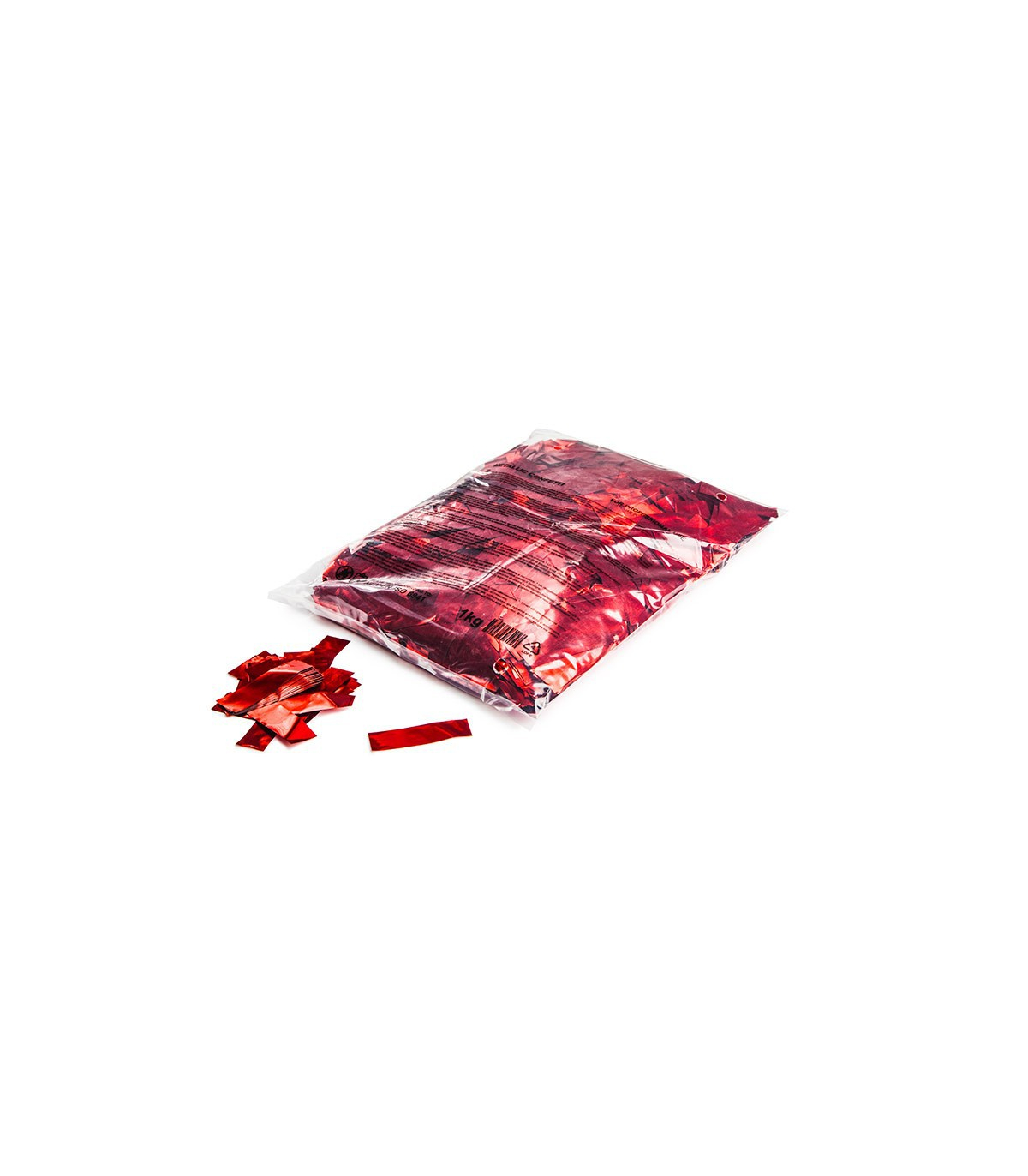 Confeti metalizado rectangular rojo