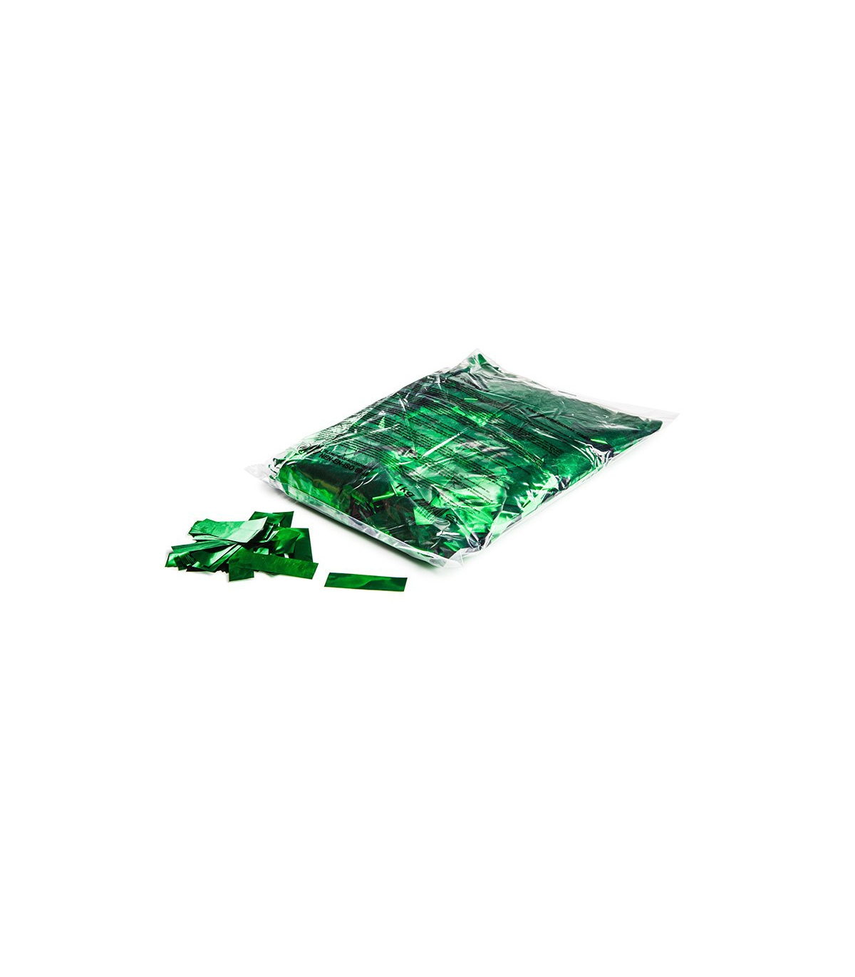 Confeti metalizado rectangular verde