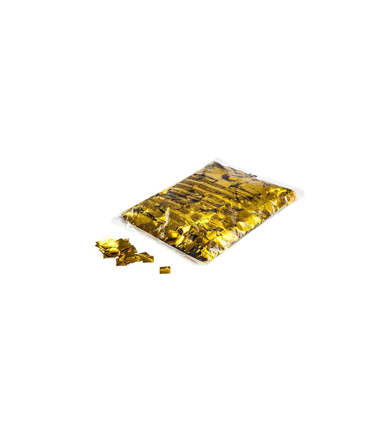 Confeti metalizado cuadrado oro