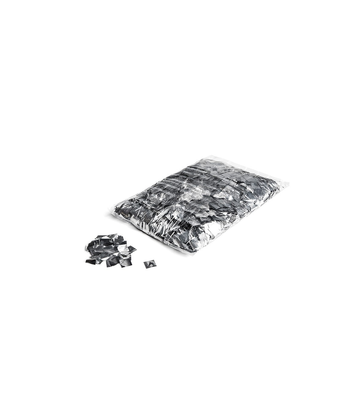 Confeti metalizado cuadrado plata
