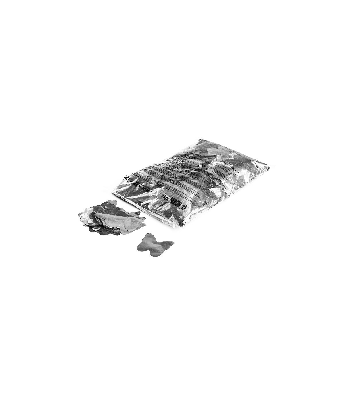 Confeti metalizado mariposas plata