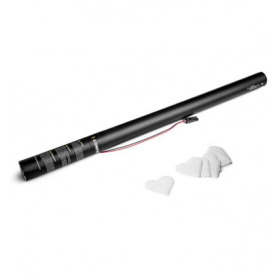 Cartuchos eléctricos 80 cm confeti corazones blanco