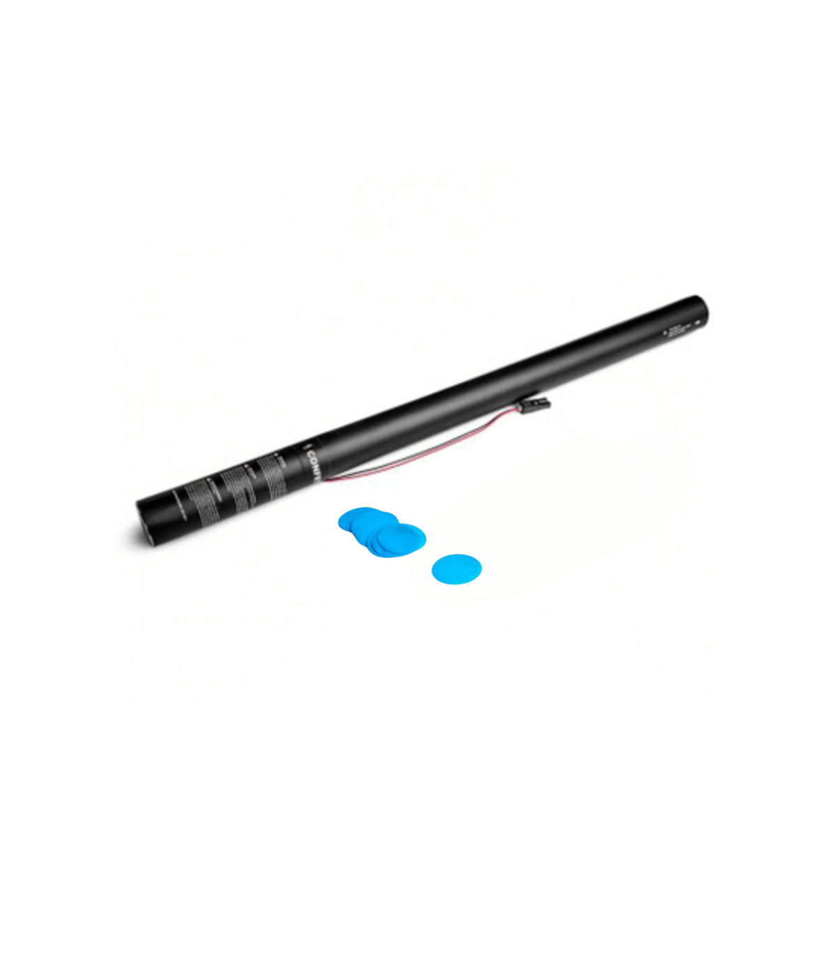 Cartuchos eléctricos 80 cm confeti redondo azul