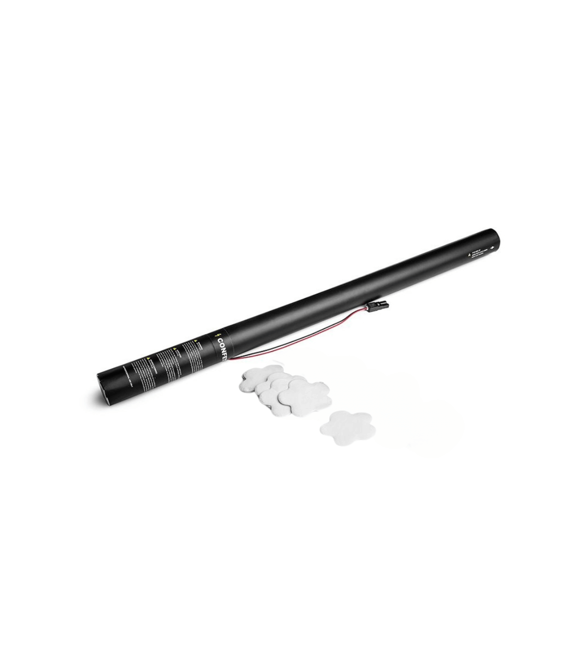 Cartuchos eléctricos 80 cm confeti flores blancas