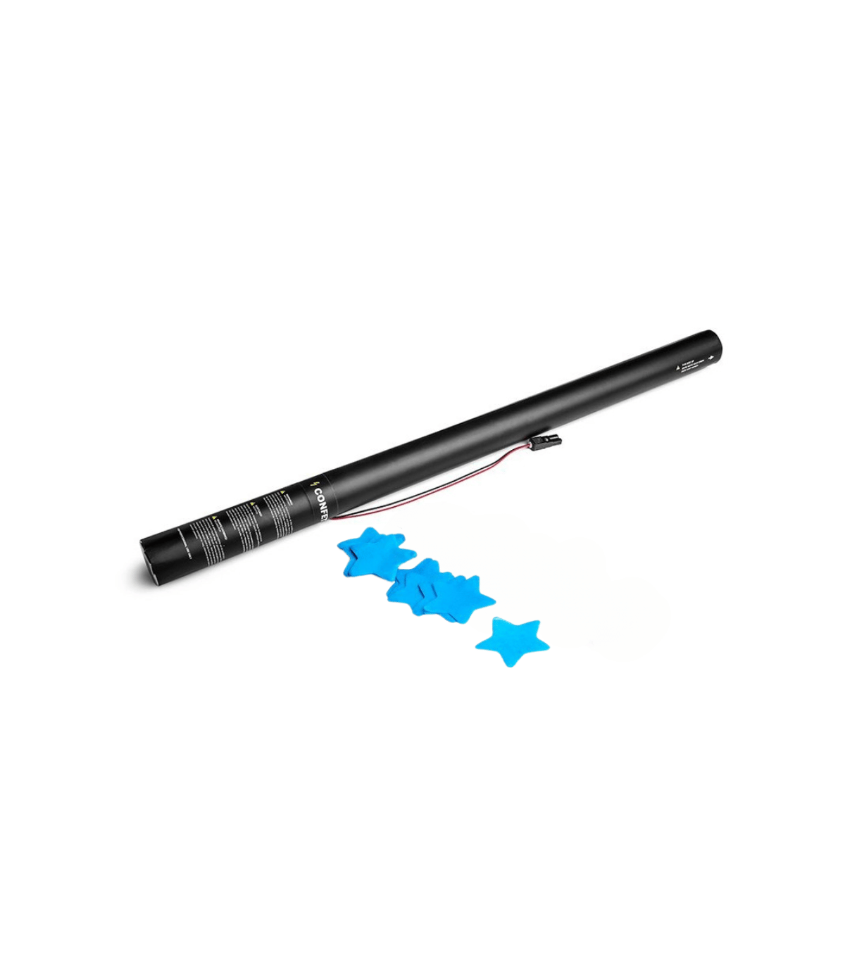 Cartuchos eléctricos 80 cm confeti estrellas azul