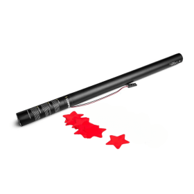 Cartuchos eléctricos 80 cm confeti estrellas rojo