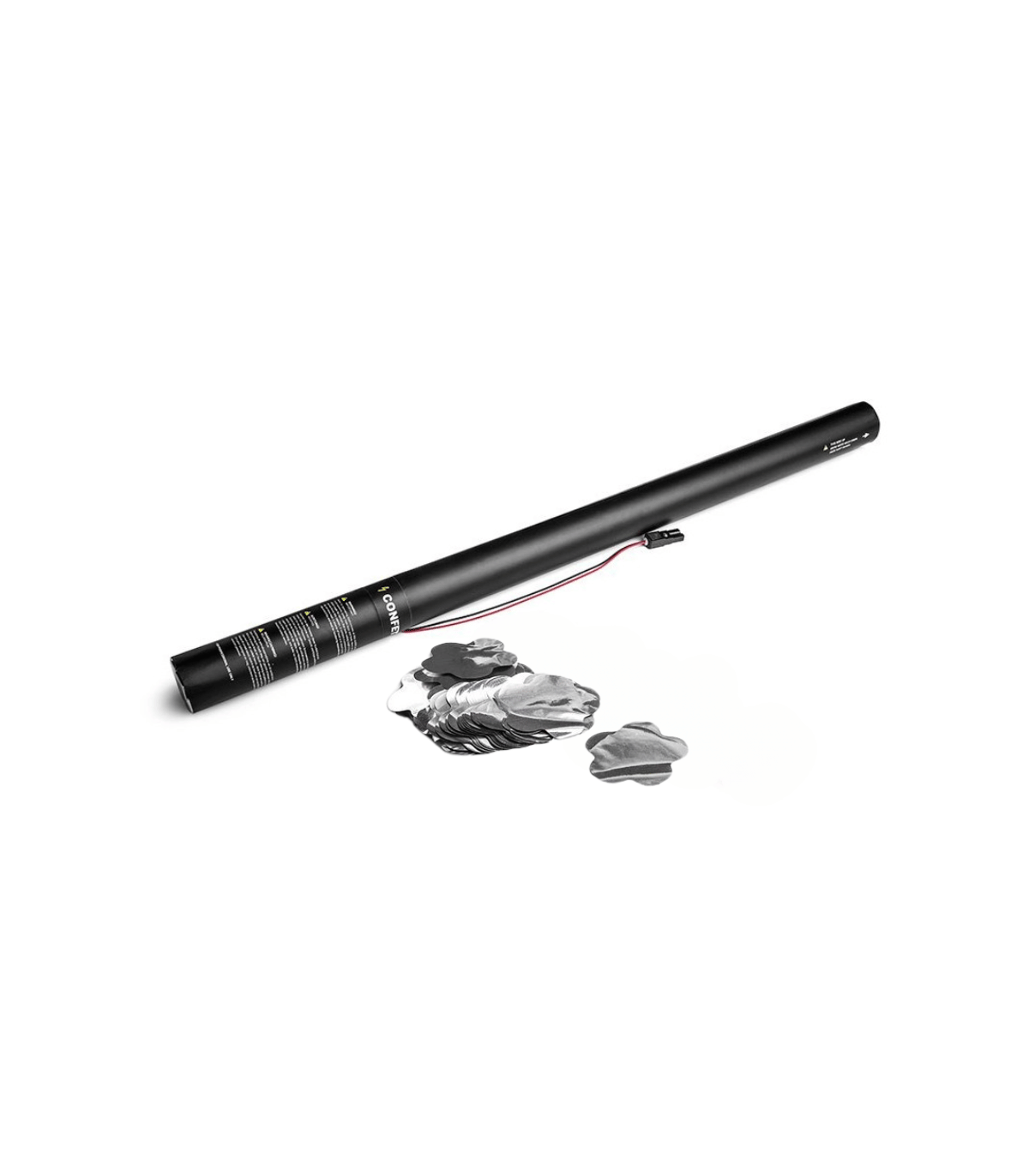 Cartucho Eléctrico 80 Cms Confeti Flores Plata