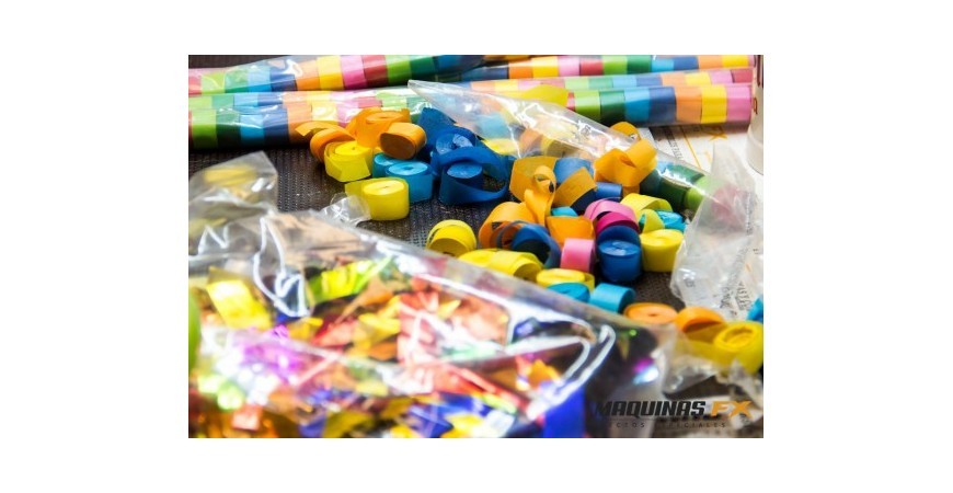 Manipulación de confeti y serpentinas para el Carnaval 2019