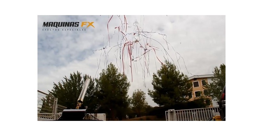 Efectos especiales de rabiosa actualidad al alcance de todos. Cañón lanzador de confeti y serpentinas mini.